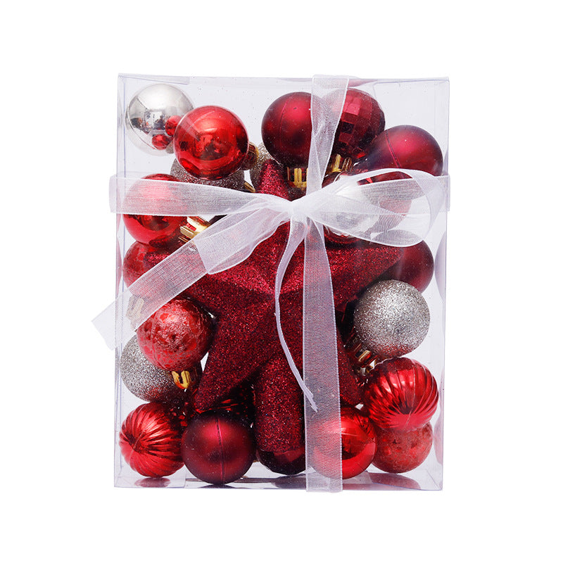 Wholesale 30PCS Christmas Ball Tree Top Star Gift Box Plastic Decorations